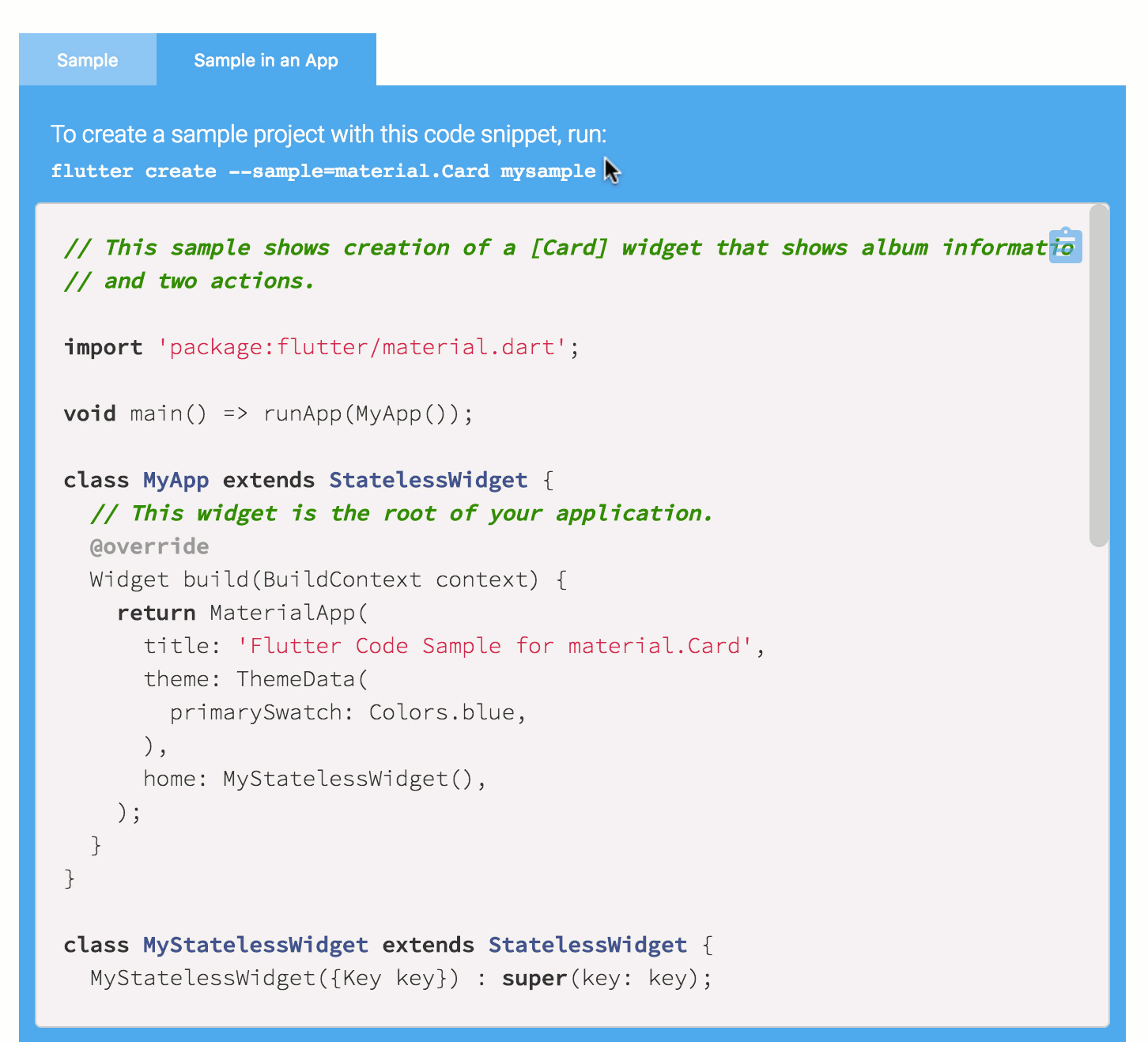 Create a sample app from the command line